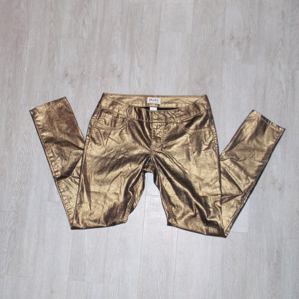 Mudd Metallic Gold Straight Leg Pants